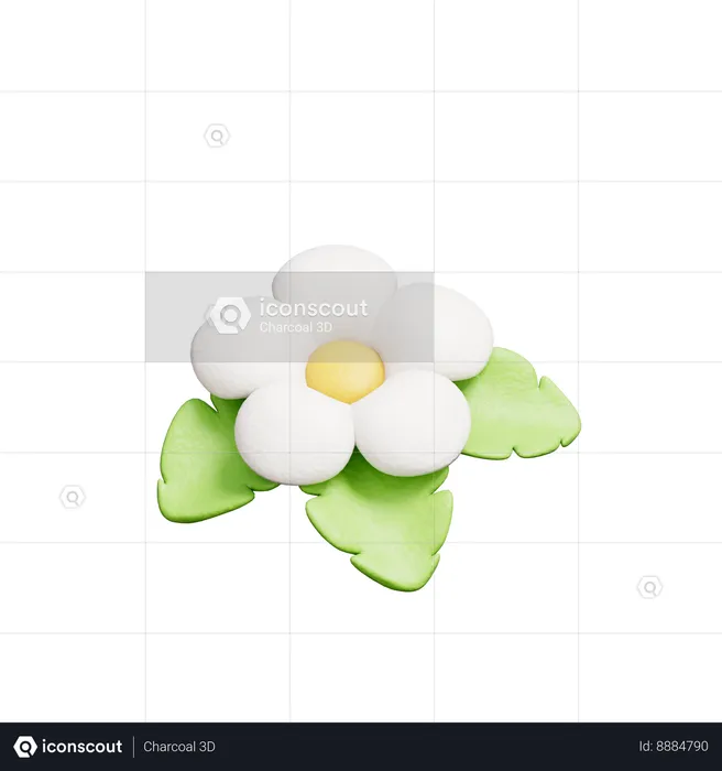 Fleur blanche  3D Icon