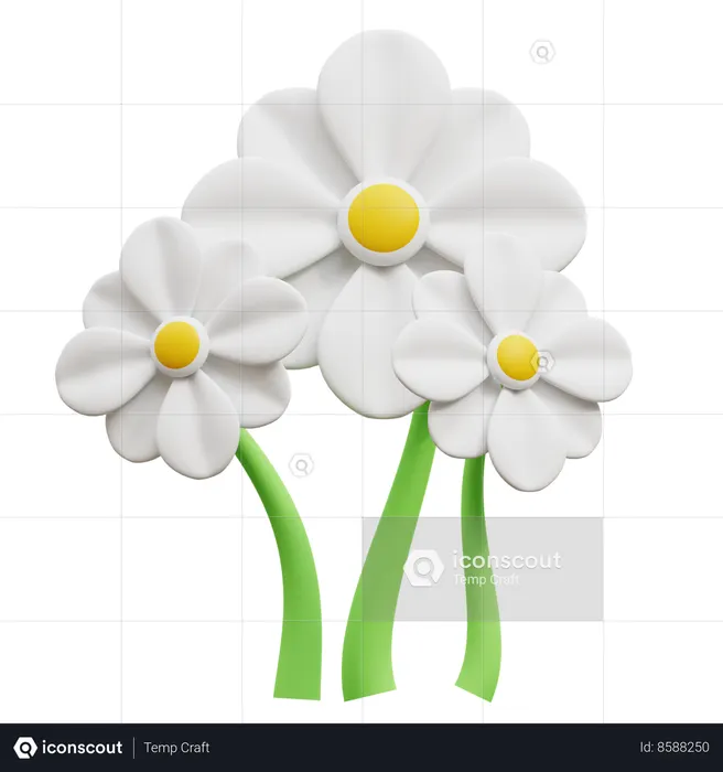 Fleur blanche  3D Icon
