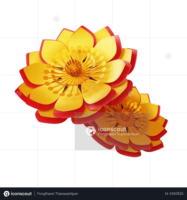 Fleur chinoise  3D Icon
