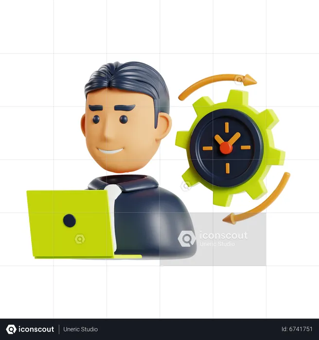 Flexible Work Time  3D Icon