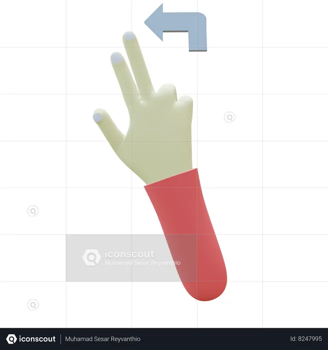 Flick Left Finger Gesture  3D Icon