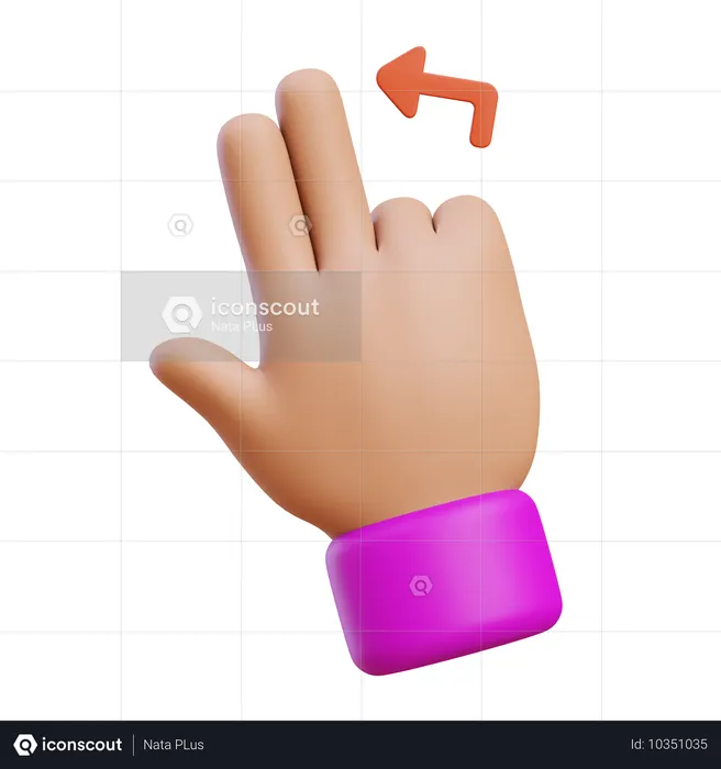 Flick Left Hand Gesture  3D Icon