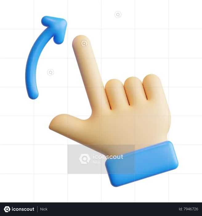 Flick Touch Gesture  3D Icon