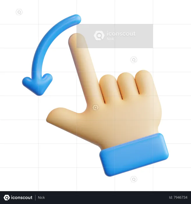 Flick Touch Gesture  3D Icon