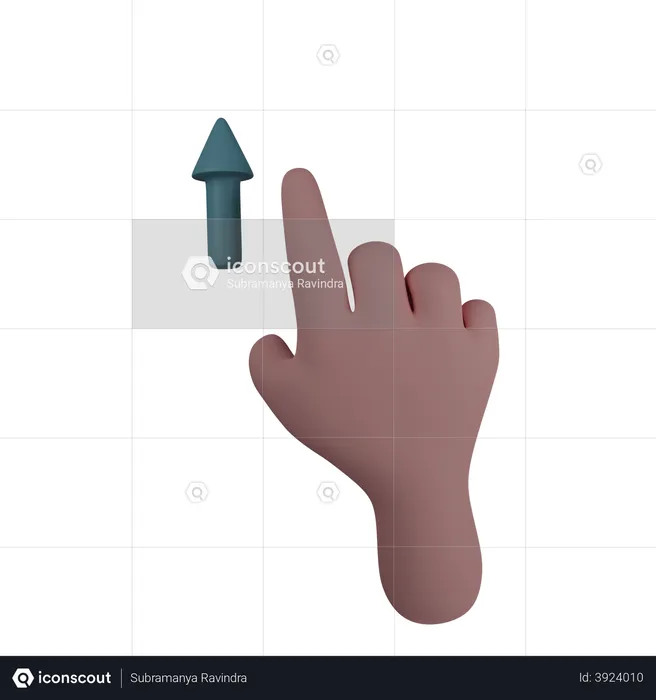 Flick Up Gesture  3D Illustration