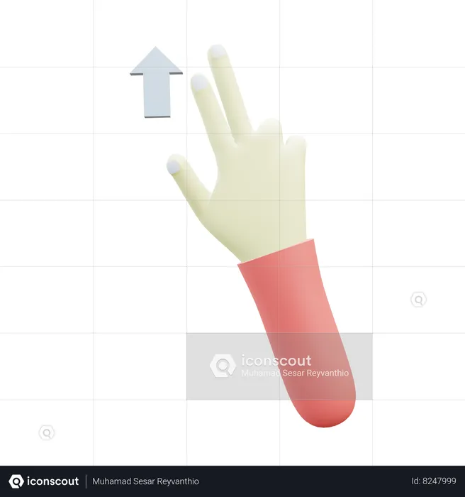 Flick Up Finger Gesture  3D Icon