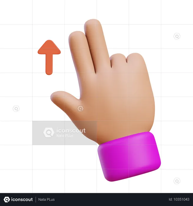 Flick Up Hand Gesture  3D Icon