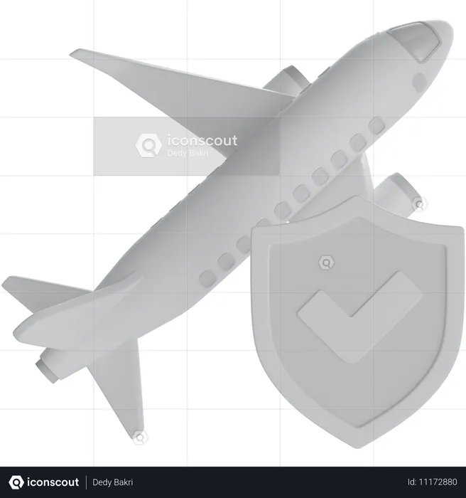 航空保険  3D Icon