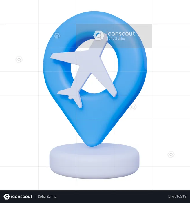 Flight Location  3D Icon