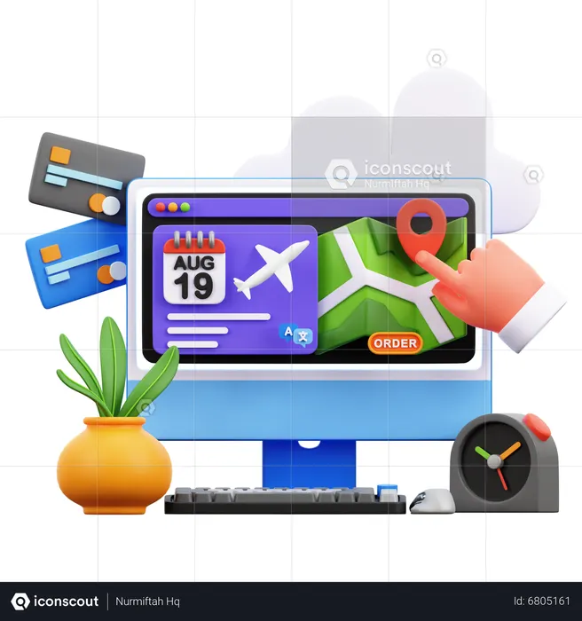 Flight Location  3D Icon