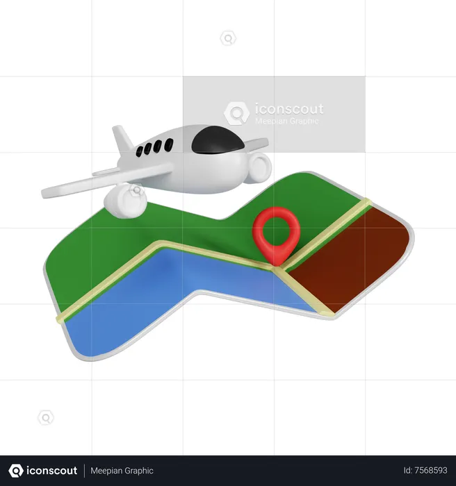 Flight Route  3D Icon