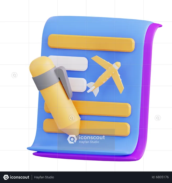 Flight Schedule  3D Icon