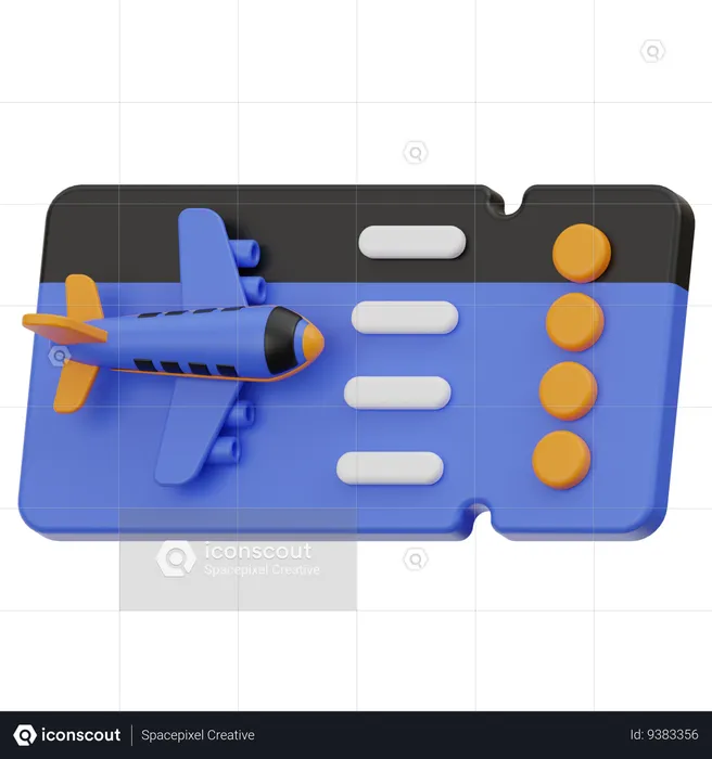 Flight Ticket  3D Icon