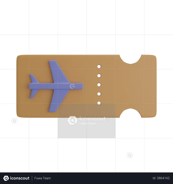 Flight Ticket  3D Illustration
