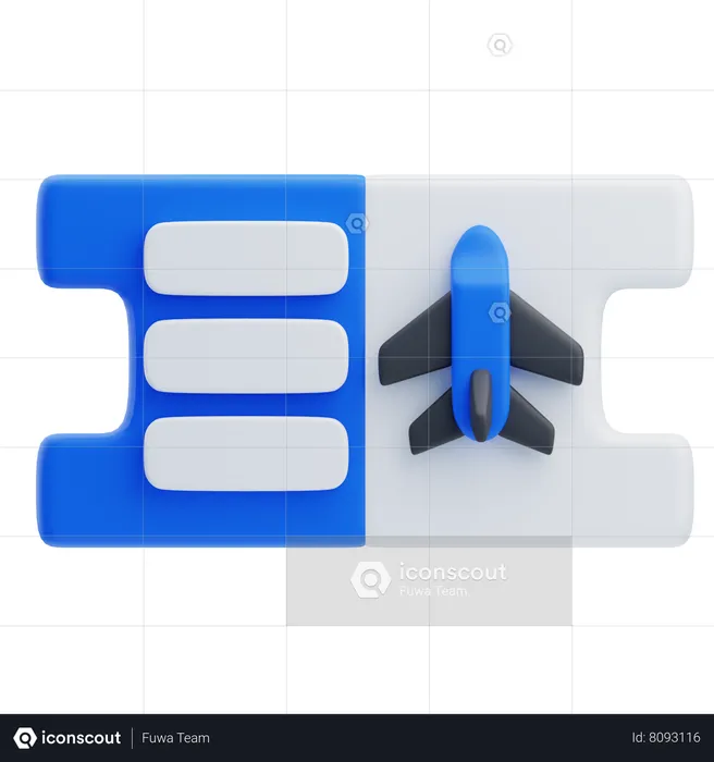 Flight Ticket  3D Icon