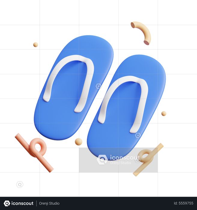 Premium Flip Flop 3D Icon download in PNG, OBJ or Blend format