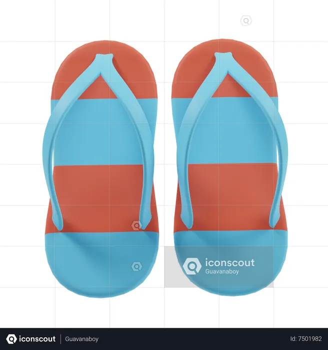 Flip Flops  3D Icon