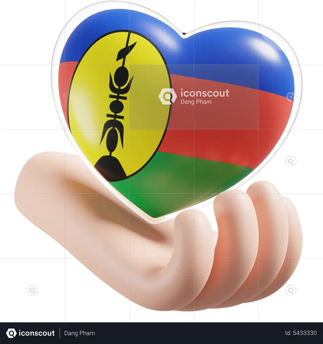 Flnks Flag Heart Hand Care Flag 3D Icon