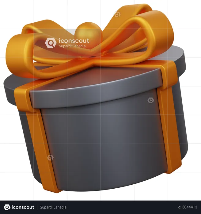 Floating Silver Gift Box  3D Icon