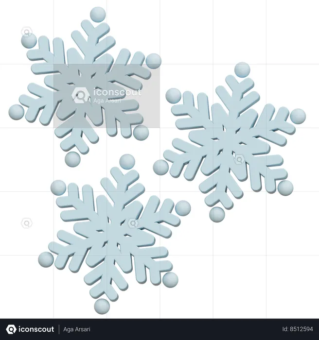 Flocons de neige  3D Icon