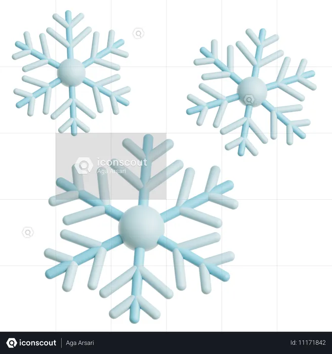 Flocons de neige  3D Icon