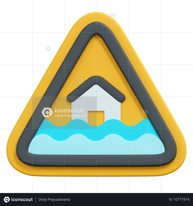 Flood sign  3D Icon