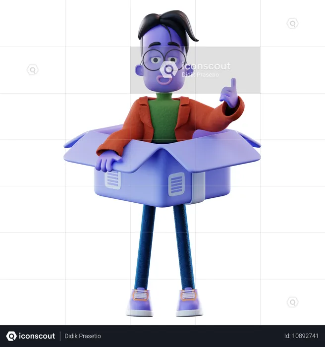 Floppy man With Cardboard as Clothes  3D Illustration