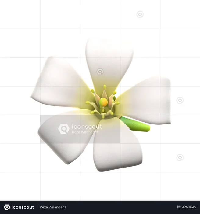 Flor amarilla  3D Icon