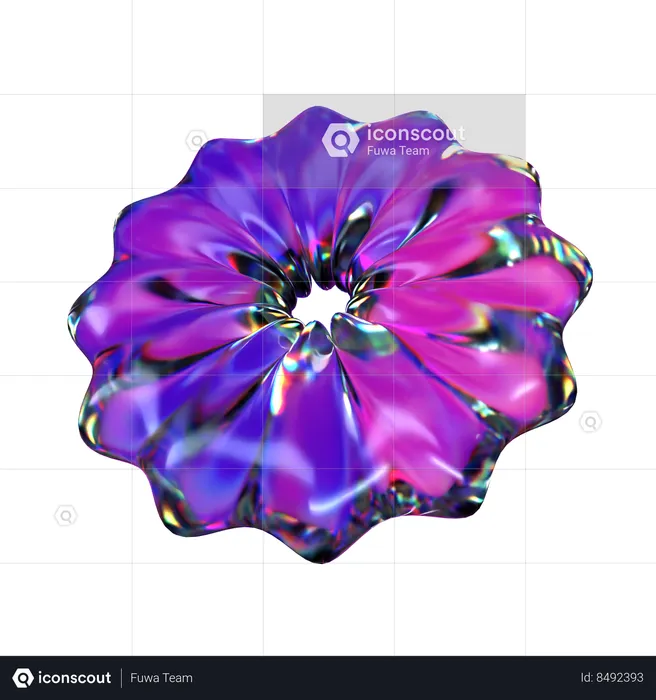 Rosquilla de flores  3D Icon