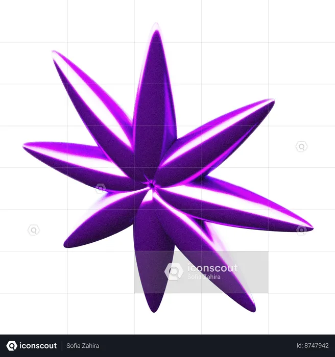 Forma abstracta de flores  3D Icon