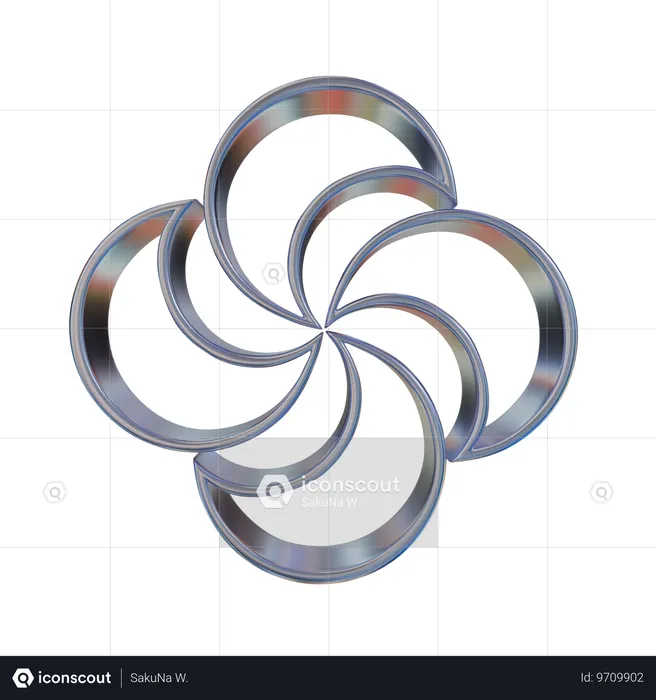 Forma abstrata de flor  3D Icon