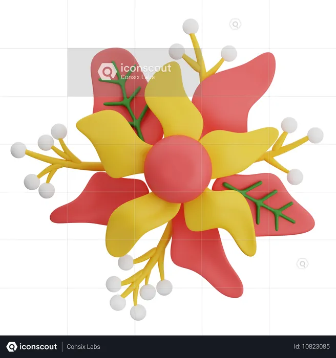 Forma abstrata de flor  3D Icon