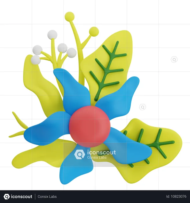 Forma abstrata de flor  3D Icon