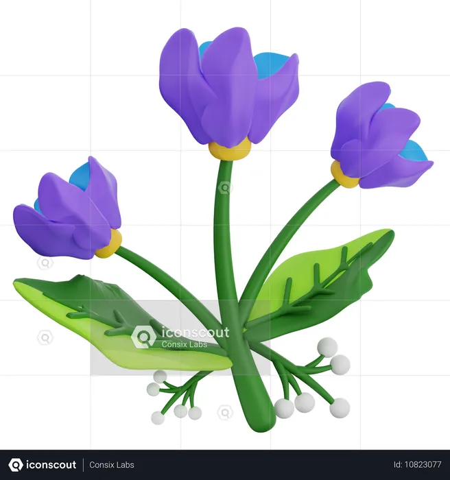 Forma abstrata de flor  3D Icon