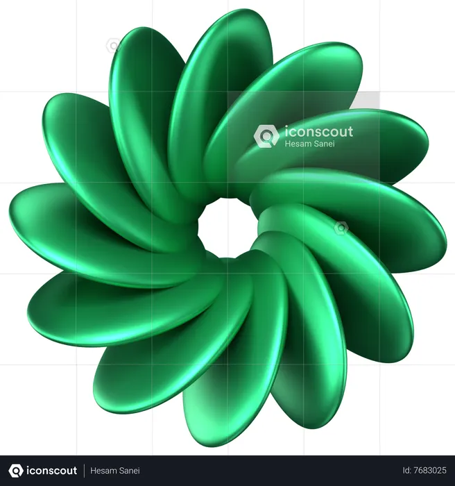 Forma abstrata de flor  3D Icon