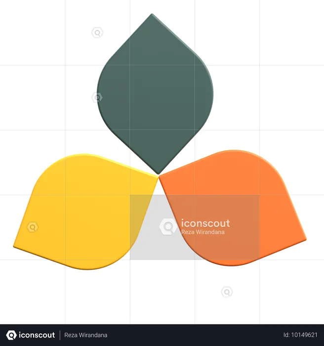 Forma geométrica de flor  3D Icon