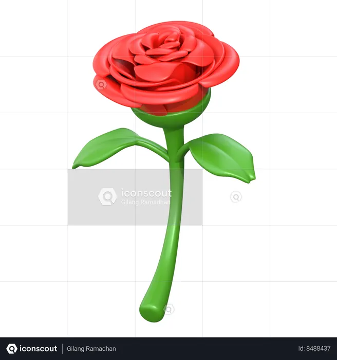 Flor rosa  3D Icon