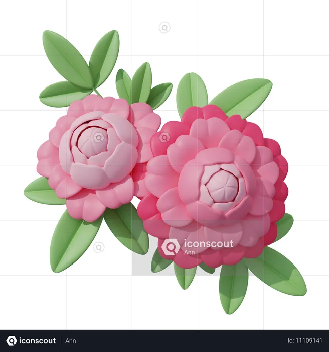 Flor rosa  3D Icon