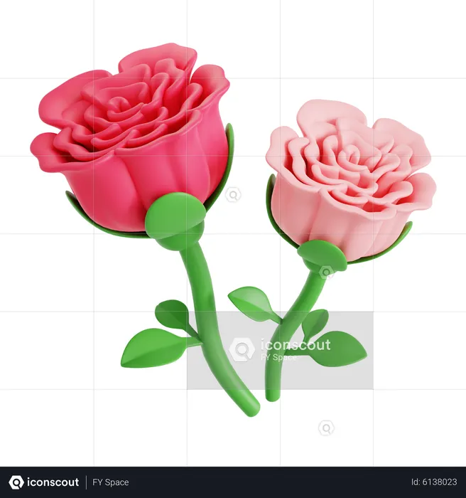 Flor rosa  3D Icon