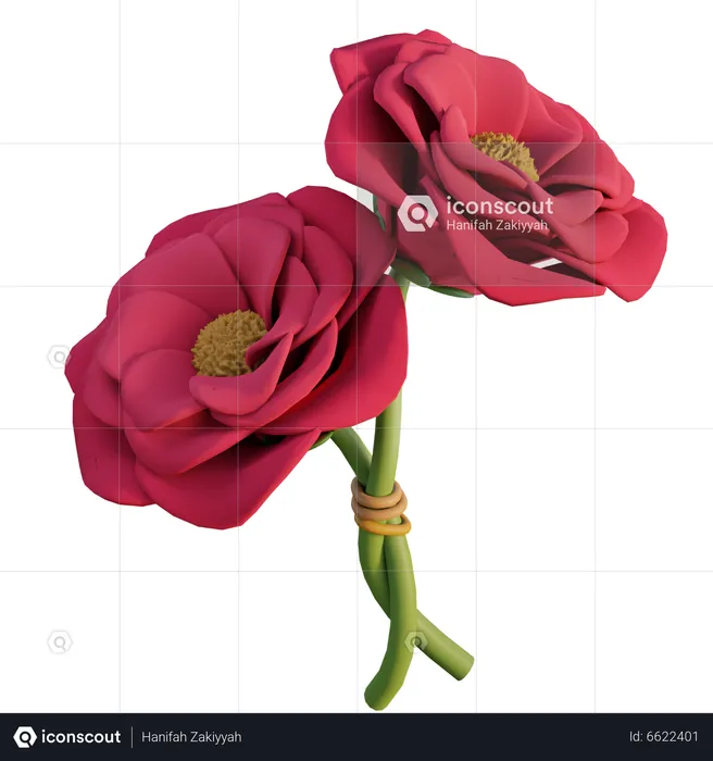 Flor rosa  3D Icon