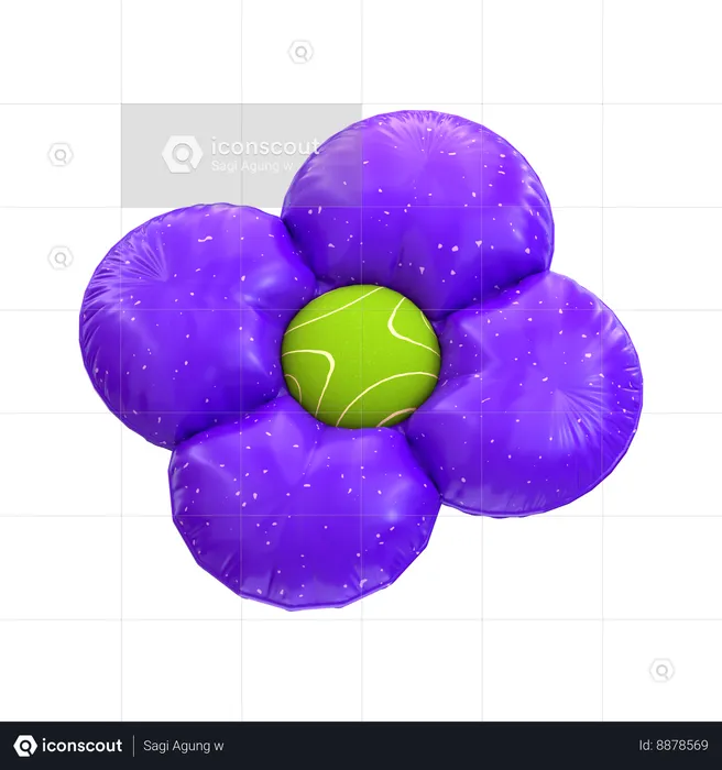 Flor roxa  3D Icon