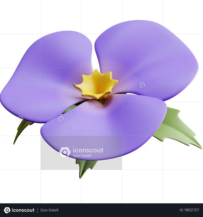 Flor violeta  3D Icon