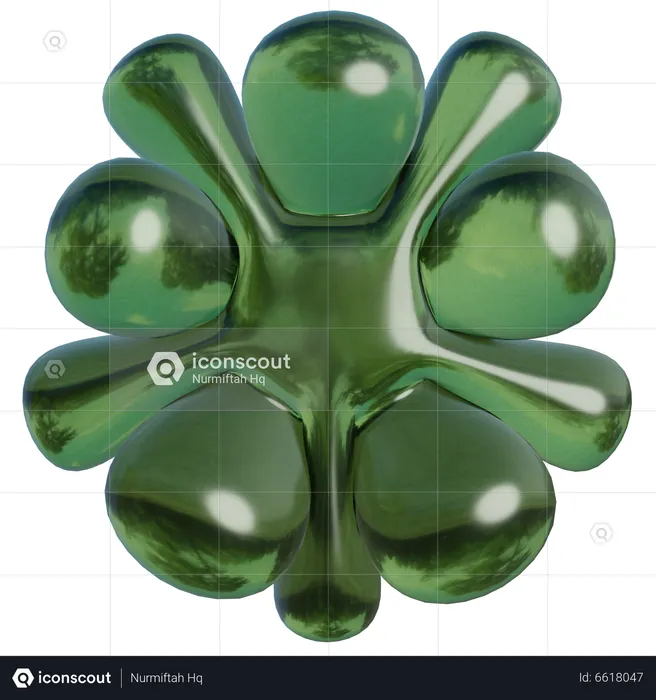 Floral Abstract Shape  3D Icon
