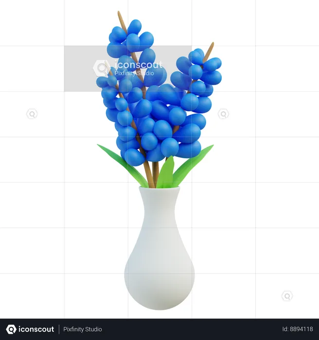 Flores azules antirrino  3D Icon