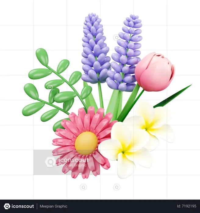 Flores decorativas  3D Icon