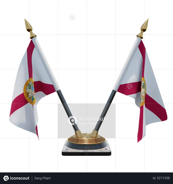 Suporte para bandeira de mesa dupla Florida (V) Flag 3D Icon