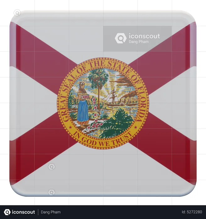 Florida Square Flag Flag 3D Icon