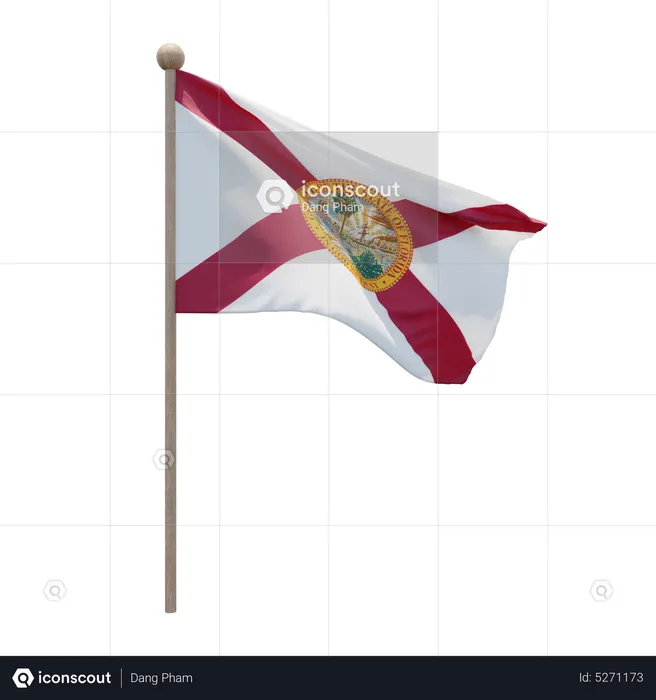 Mât de drapeau de Floride Flag 3D Icon