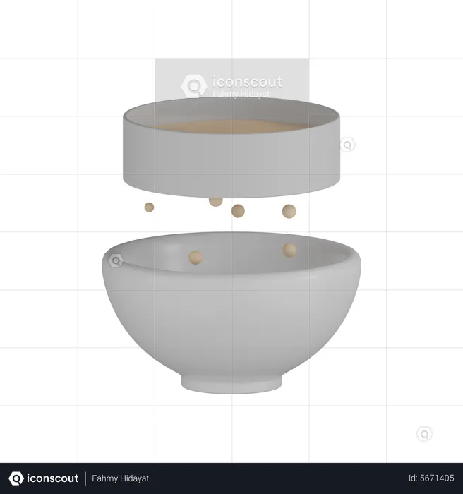Flour Bowl  3D Icon