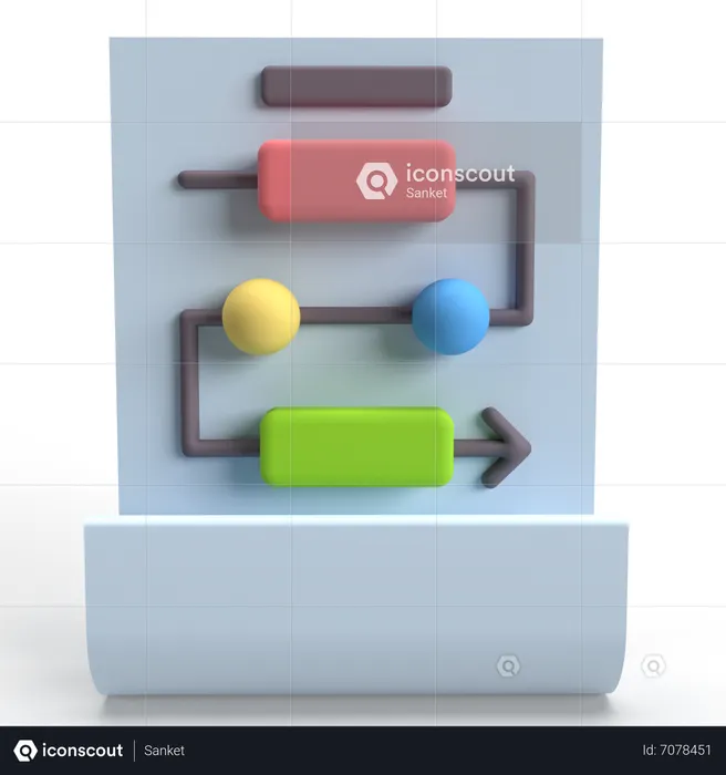 Flow Chart  3D Icon